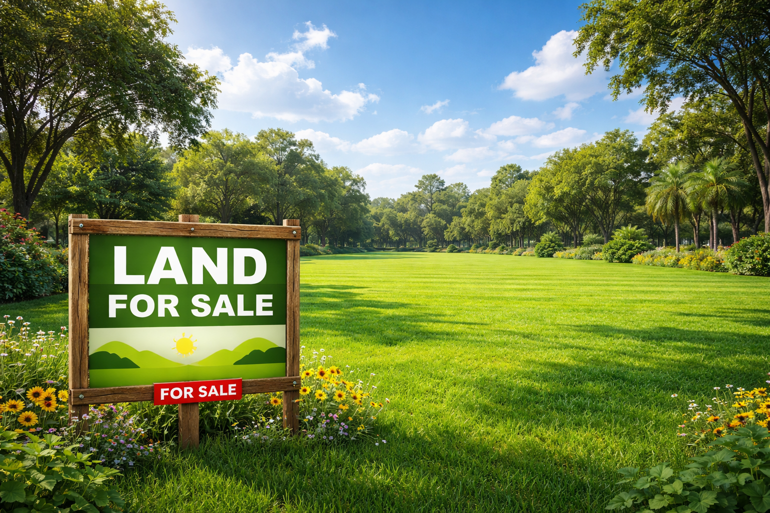 Lush green land plot for sale